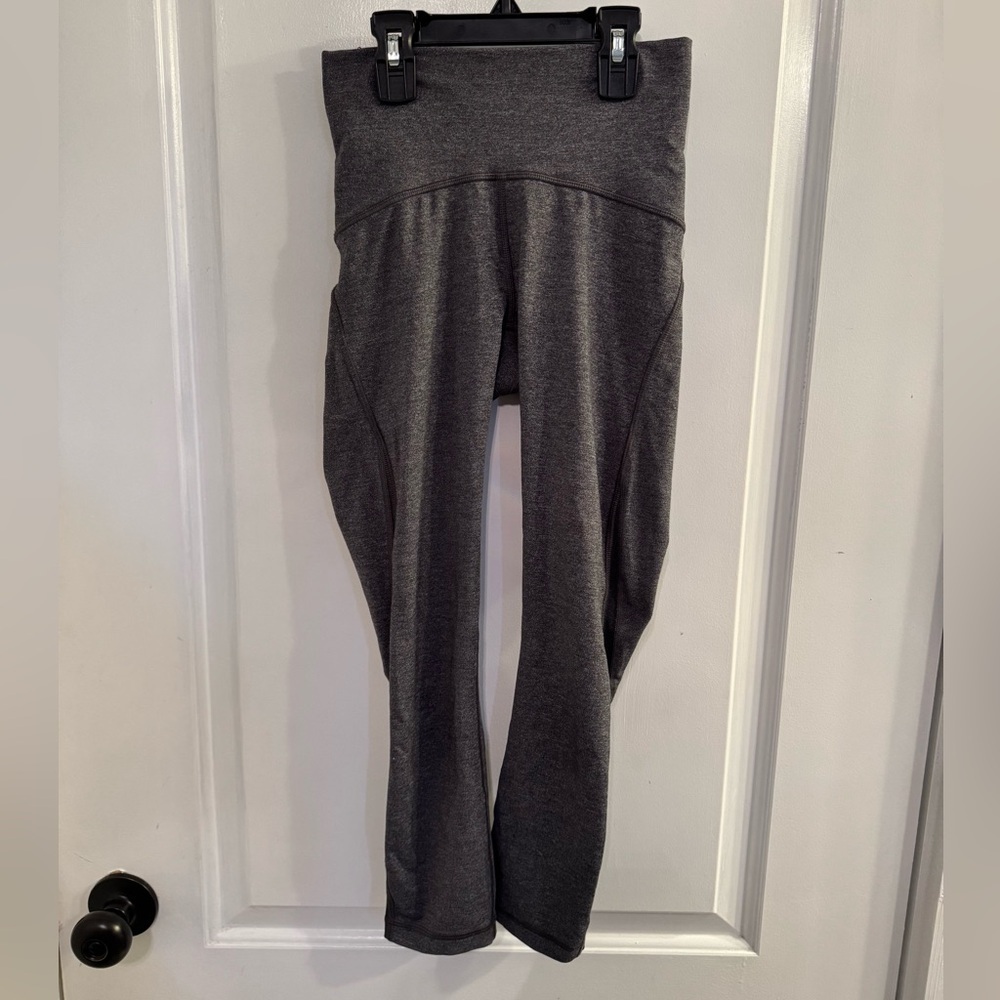 Lululemon Train Times Crop *21" Heathered Black Grey